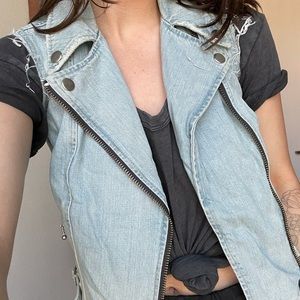 RARE Levi's Premium Denim Moto Vest, XS